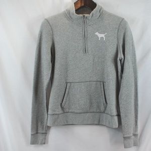 VS Pink | Grey 1/4 Zip Pullover Sweatshirt size S
